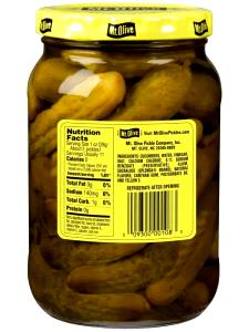 1 pickle (1 oz) Sweet Gherkin Pickles