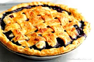 1 Piece (1/8 9" Dia) Blueberry Pie (One Crust)