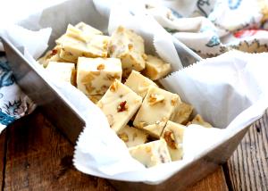 1 Piece 1 Cubic Inch Vanilla Fudge with Nuts