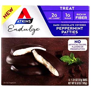 1 piece (17 g) Endulge Dark Chocolate Covered Peppermint Pattie