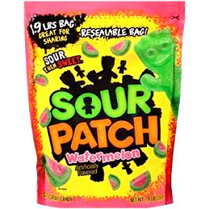 1 piece (1.9 g) Sour Patch Watermelon Gum