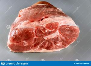 1 Piece (231.0 G) Pork Leg Cap Steak, raw