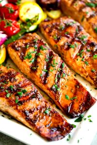 1 Piece Marinated Salmon With Grill Flavor