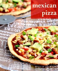 1 Pizza (11" Dia) Thick Crust Pizza with Beans and Vegetables