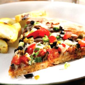 1 Pizza (12" Dia) Thick Crust Pizza with Beans and Vegetables