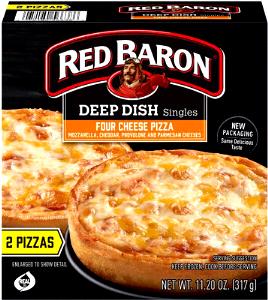 1 pizza (159 g) Deep Dish Singles - Four Cheese Pizza