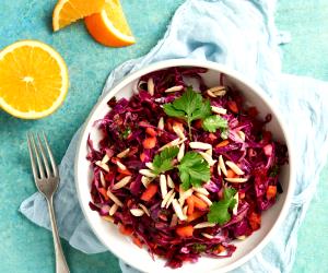 1 Portion Cabbage Salad With Almond-Orange Vinaigrette