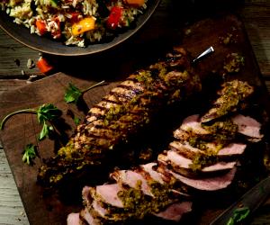 1 Portion Chimichurri Pork Tenderloin With Warm Rice Salad