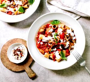 1 Portion Eggplant And Tomato Pasta