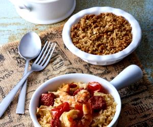 1 Portion Jambalaya, Spicy Soup And Fruit Crumble