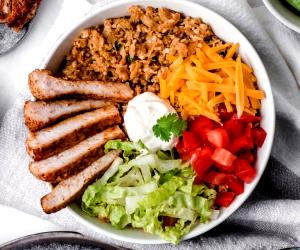 1 Portion Loaded Burrito Bowl With Pork Chops