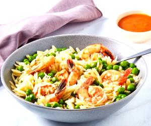 1 Portion Shrimp Orzo With Peas