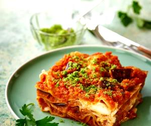 1 Portion Steamed Eggplant And Ricotta Lasagna