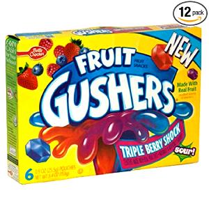 1 pouch (25 g) Fruit Gushers - Triple Berry Shock