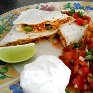 1 quesadilla (85 g) Three Cheese Quesadillas with Pico de Gallo Salsa