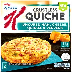 1 quiche (100 g) Special K Crustless Quiche Uncured Ham, Cheese, Quinoa & Peppers