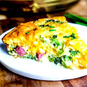 1 Quiche Four Cheese Crustless Quiche, Low Carb