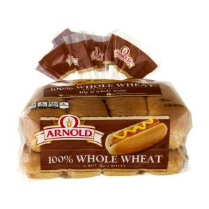 1 roll (1.6 oz) 100% Whole Wheat Hot Dog Rolls