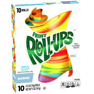 1 Roll Fruit Roll-Ups, Tropical Tie-Dye