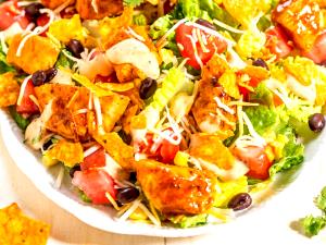 1 salad (242 g) Chicken Taco Salad without Cheddar Cheese