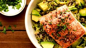 1 salad Close Talker Crispy Whole Grain Salad Bowl - Fish