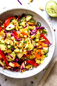 1 salad Thai Crunch Salad with Avocado & additional Thai Peanut Dressing (Full)