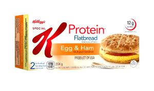 1 sandwich (102 g) Special K Flatbread Breakfast Sandwich Ham, Egg & Pepper Jack Cheese