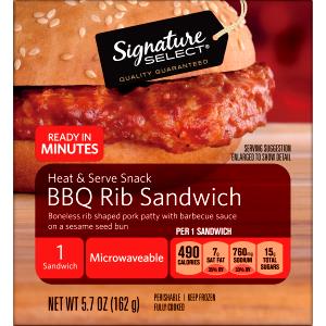 1 sandwich (162 g) BBQ Rib Sandwich