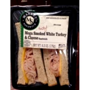 1 sandwich (179 g) Mega Smoked White Turkey & Cheese