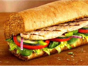 1 sandwich (233 g) 6" Oven Roasted Chicken Breast