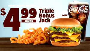 1 sandwich (239 g) Triple Bonus Jack