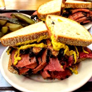 1 sandwich (6 oz) Cafe Menu with Pastrami Sandwich