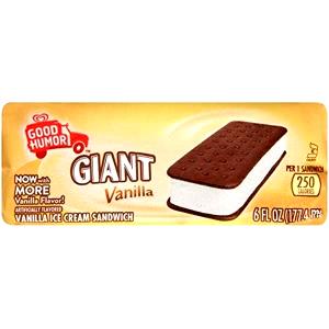 1 sandwich (6 oz) Ice Cream Sandwiches - Giant Vanilla