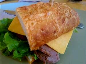 1 sandwich (6.5 oz) Asiago Roast Beef on Asiago Cheese (Half)