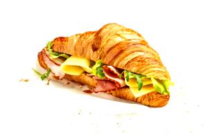 1 sandwich (76 g) Flaky Croissant with Ham & Swiss