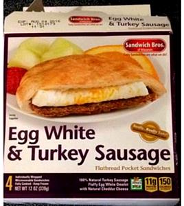 1 sandwich (84 g) Egg White & Turkey Sausage Flatbread