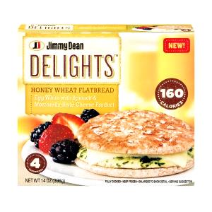 1 sandwich (99 g) D-Lights Honey Wheat Flatbread: Egg White with Spinach & Mozzarella-Style Cheese