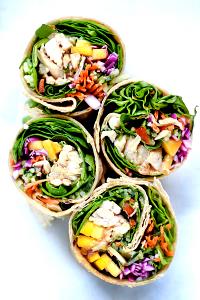 1 Sandwich Meat, Poultry or Fish, Vegetables and Rice Wrap Sandwich