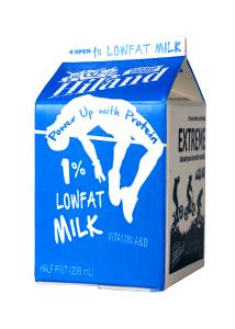 1 School Milk Carton (1/2 Pint) 1% Fat Milk