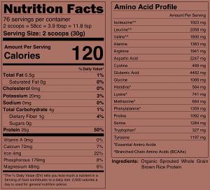 1 scoop (30 g) Brown Rice Protein