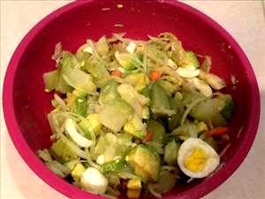 1 Serving (1 Cup Salad And 1 Slice Toast) Puerto Rican Style Codfish Salad (Gazpacho De Bacalao)