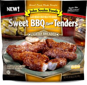 1 serving (1 oz) BBQ Flavored Chicken Tender Chicken Strip Snacks