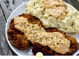 1 serving (11 oz) Country Fried Steak & Eggs