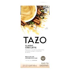 1 serving (12 oz) Tazo Chai Tea Latte (Tall)