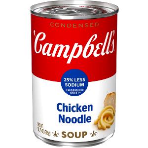 1 serving (120 ml) 25% Less Sodium Chicken Noodle Condensed Soup