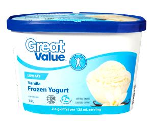 1 serving (125 ml) Low Fat Vanilla Frozen Yogurt