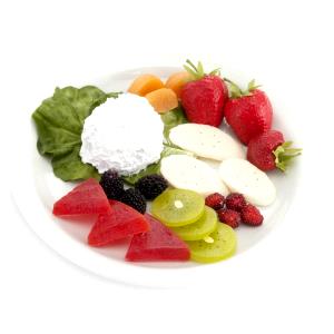 1 serving (14.9 oz) Cottage Cheese and Fruit Plate (1500)