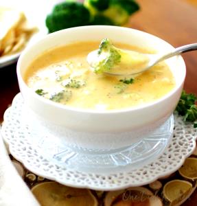 1 serving (180 g) Broccoli and Cheddar Cheese Soup (Cup)