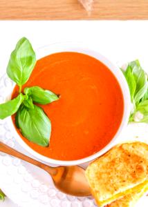 1 serving (20.5 oz) Tomato Basil Soup and Grilled Cheese Panini (2000)