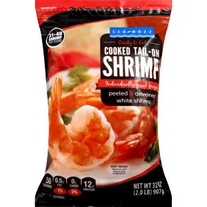 1 serving (3 oz) Cooked Shrimp Tail on